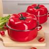With Lid Tomato Enamel Pot 1.6/2L Soup Pot Fashion Saucepan Milk