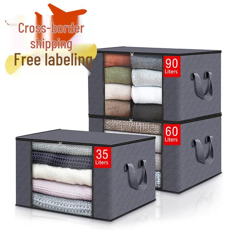Large Non-Woven Fabric Storage Bag for Clothes and Quilts - Dustproof & Moisture-Proof with Transparent Window