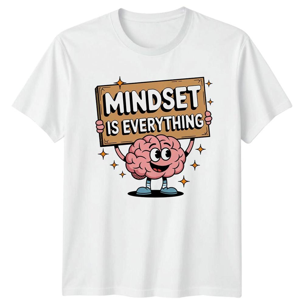 Mindset Is Everything Brain Graphic Motivational Quote TShirt S