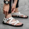 Hot sale Luxury Men’s Leather Sandals Summer Designer Roman Gladiator Sandals Man Black Flat Sandals For Men Beach Flip Flops