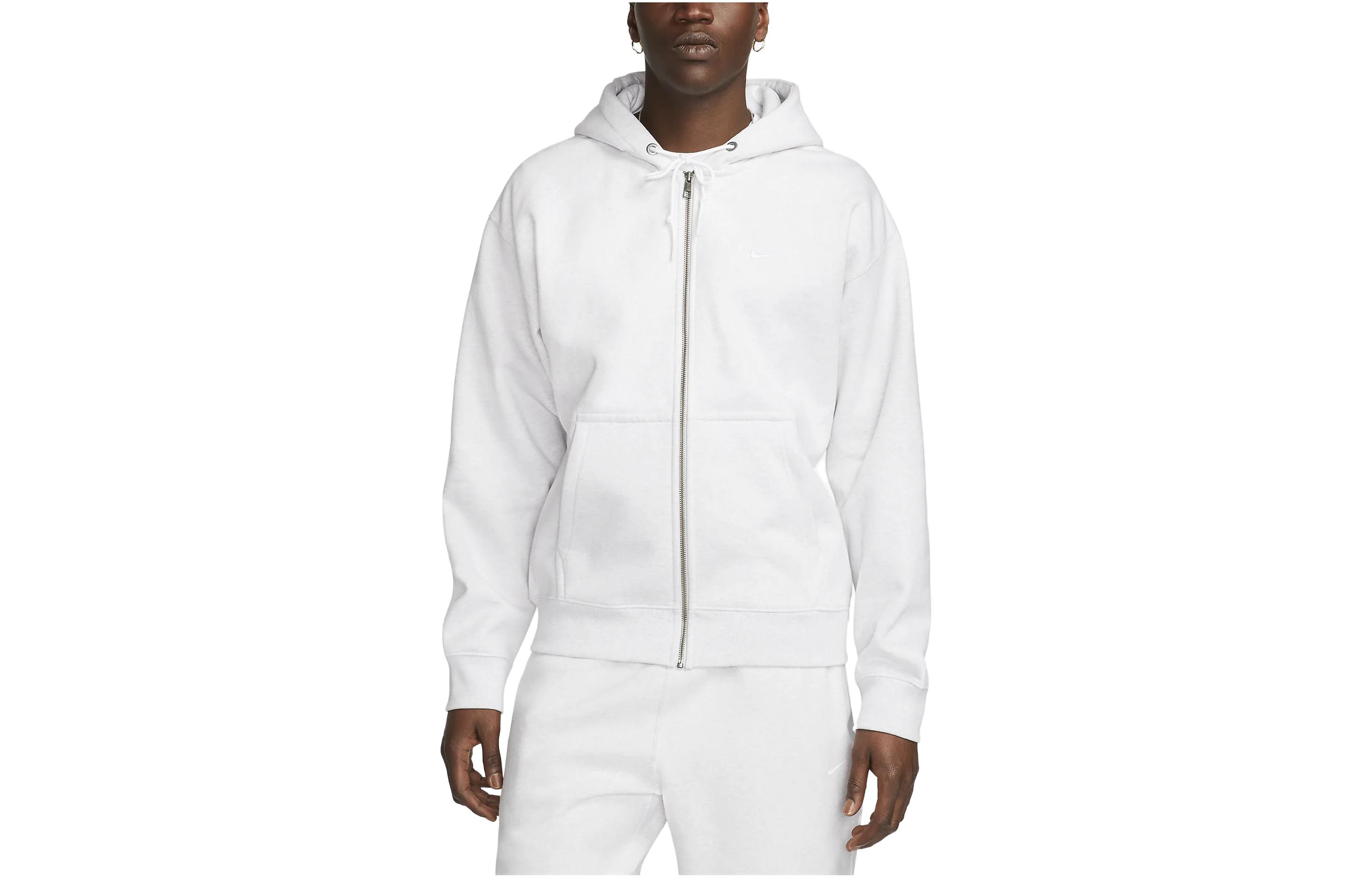 Nike Sweatshirts Men s White Hooded Moderate Cardigan DR0403-051 S