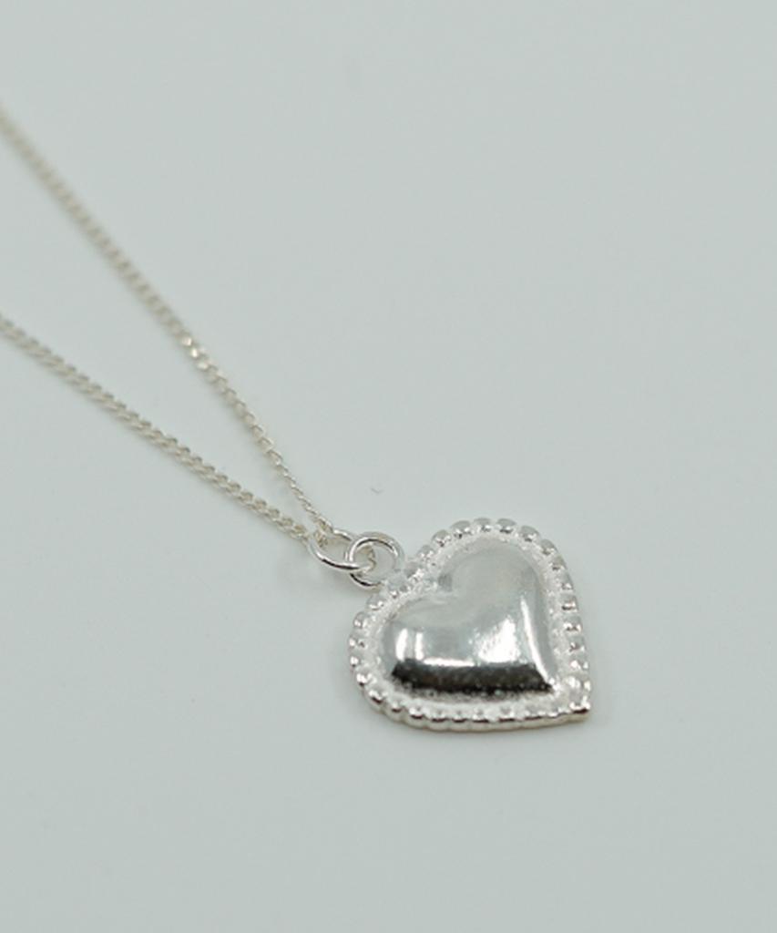Alleun Silver 925 Heart Pendant Layered Chain Necklace
