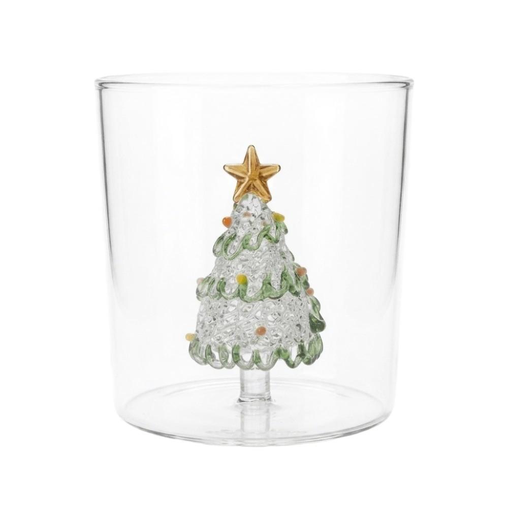 Heat-resistant 3D Christmas Tree Built-in Glass Cup Transparent Christmas Gift  Gift Giving