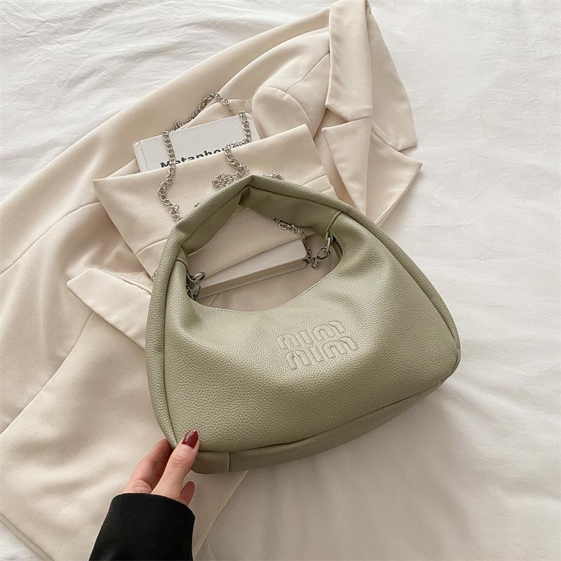 

Handbag PU solid color casual European and American retro texture shoulder bag niche design simple and versatile messenger bag