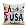 Th of July Printed Home Decor Pillow Cover Bedroom Living Room Sofa Decoration Polyester Cushion Cover with Zipper