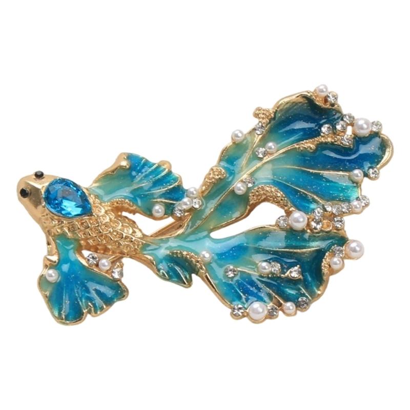 

Colorful Alloy Fish Brooch Badge Pin Featuring Artistic Fish Design and Secure Pin for Daily Wear in Various Styles