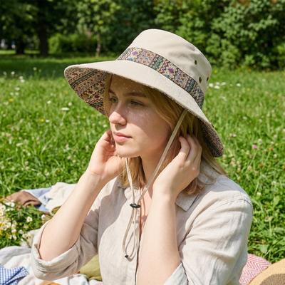Ethnic Wind Hat Summer Vintage Mountaineering Hat Outdoor Big Brim Sun Hat Sunscreen Sunshade Fisherman Hat
