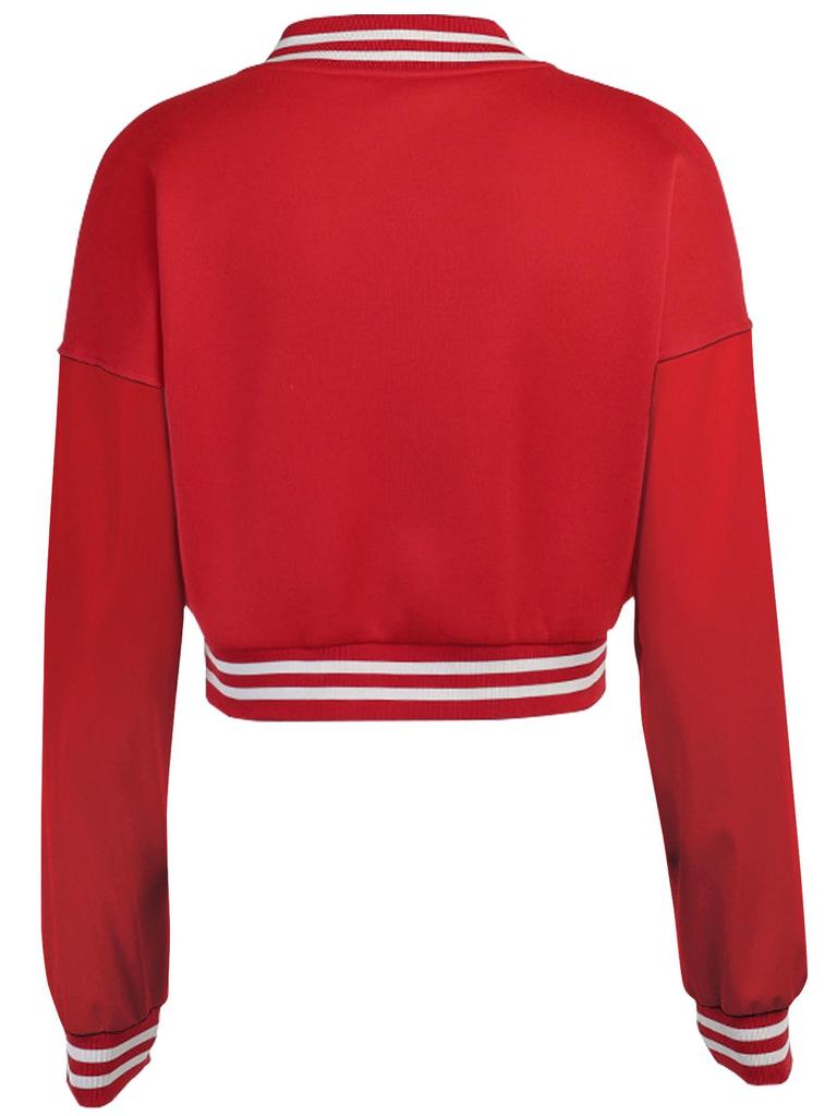 Damen A-Linien Baseballjacke mit Druckknöpfen