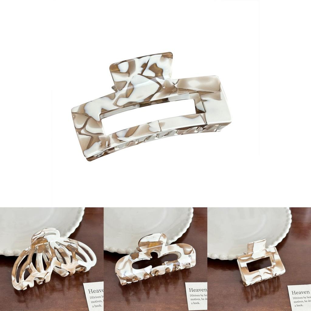 Premium Acetate Hair Claw Clip In Elegant Milk Coffee Color For Stylish Updos And Fashionable Looks