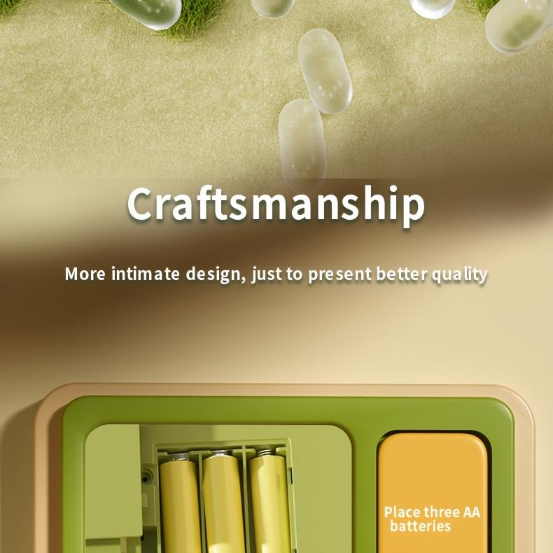 Kids' Jumping Frog Cartoon Net Catching Launcher Toy Green Frog with Colorful Jumping Pups, Battery Operated (Batteries Not Included),  Frog Toys