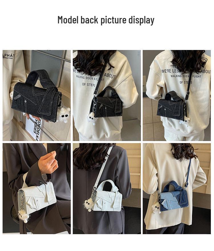 UR Jednoduchá dámská džínová taška přes rameno čtvercového tvaru - 2023 Trendy, špičkový, všestranný módní doplněk