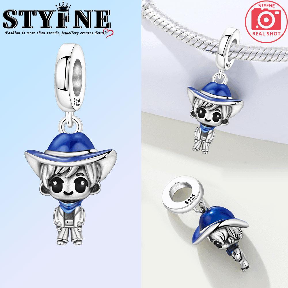 Copper Pink Angel Girl Blue Wizard Western Cowboy Charms Beads Pendant For Original Bracelet Woman Girl Jewelry