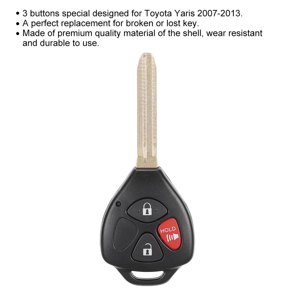 Replacement Smart Car Key Fob Remote for 2007-2013 with 3 Buttons Black Case MOZB41TG 4D-67