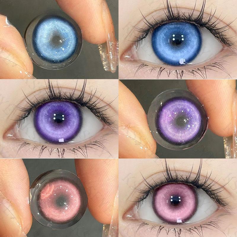 MillCreek Annual Contact Lenses Big Eyes Cosplay Contact Lenses 14.5 Mm  2 Pieces Per Pair Koi Series Full Pupil Mask Halloween Anime Eye Makeup