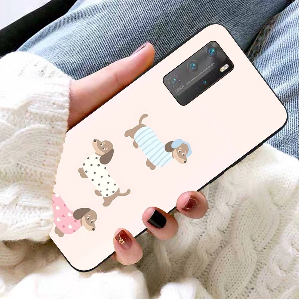 Cute Dachshund Bulldog Phone Case For Huawei P 8 9 10 20 30 40 50 Pro Lite Psmart Honor 10 Lite 70 Mate 20lite