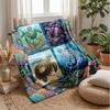 Ocean Life Pattern Theme blanket Lightweight Warm Flannel Blanket Decorative Throw Blanket for Home Decoration