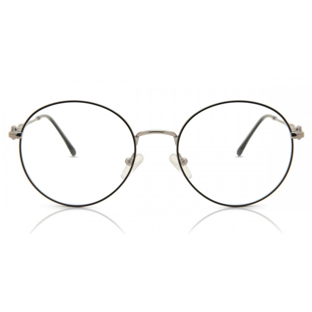 

Full Rim Round Black Silver Smartbuy Collection Grosmorne L120b Fashion Unisex Eyeglasses Black Silver/53