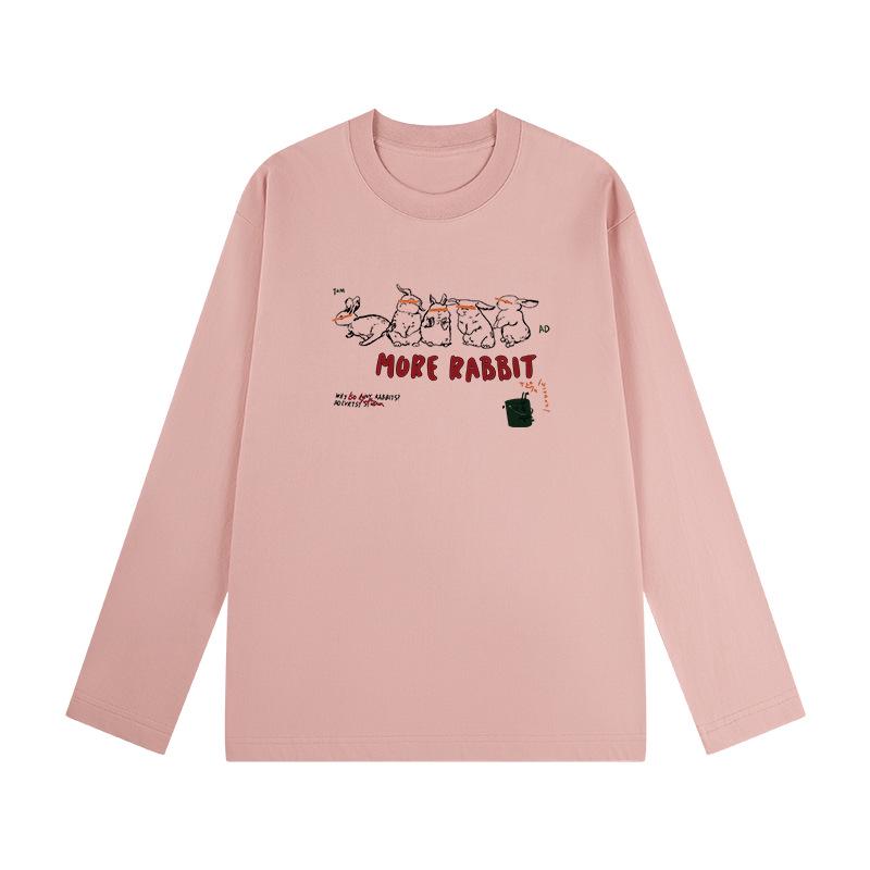 

Women s Stylish Korean Style Heavyweight Cotton Long-Sleeve T-Shirt, Versatile Loose Fit for Spring/Autumn 3XL (≈82.5-100kg)