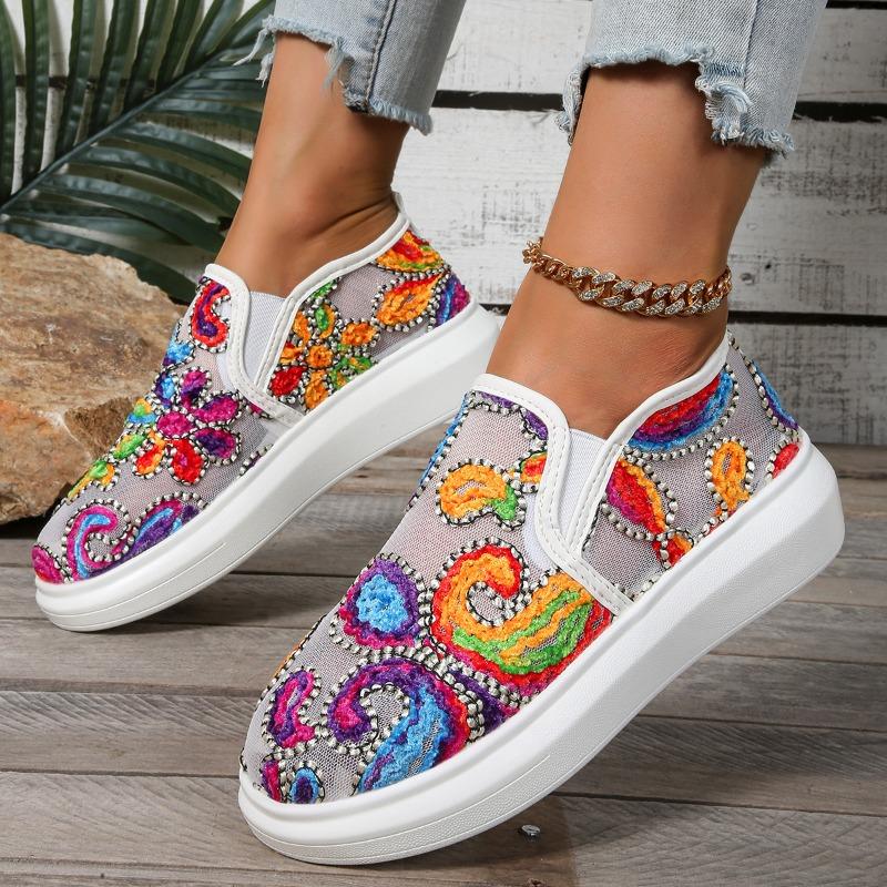 Women's New Fashion Flat Bottom Heightening Mesh Yarn Breathable Casual Single Shoes Support Platform One Piece