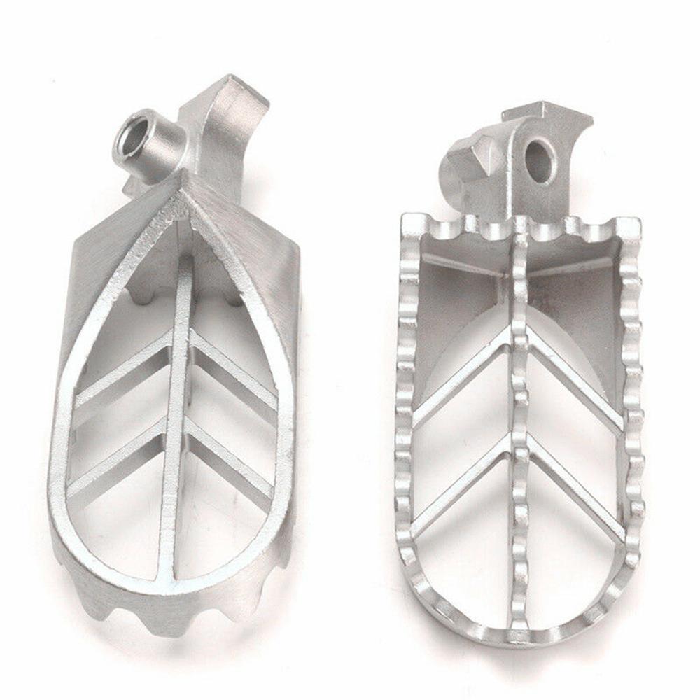 Pair Universal Stainless Steel Front Foot Peg Footrest Fits Honda Kawasaki Yamah