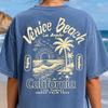 Koszulka Venice Beach Kalifornia, Retro Koszulka z Grafiką Nadmorską, Koszulka z Zachodem Słońca na Plaży, Koszulka na Wakacje w Kalifornii, Letnia Koszulka z Palmami