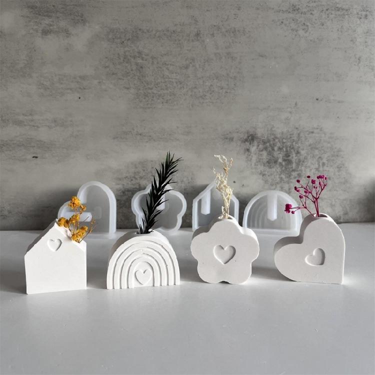 Elegant Rainbow Shaped Sturdy Silicone Flower Pots Mould Tool Must Have Accessory for Home Use Resin Art Enthusiasts
