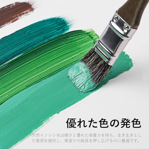 Natural Boar Bristle Oil Paint Brushes, 15-piece Set with Two Palette Knives, Multi-purpose, for Professional Artists and Beginners, Suitable for Scho