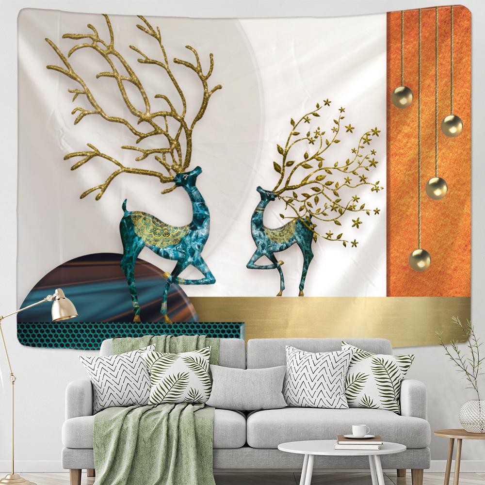 Jeřábový olej v čínském stylu Tapiserie Nástěnné závěsy Bohémský styl Hippie Estetika Pokoj Umělec Domácí Dekor