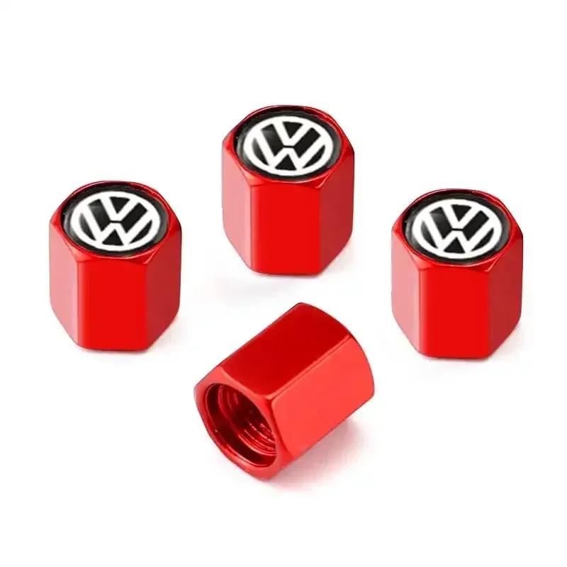 New New 4pcs Car Wheel Tires Valve Caps Tyre Dust Covers For Volkswagen GTI Passat Touareg Tiguan Golf Bora Jetta CC Beetle P