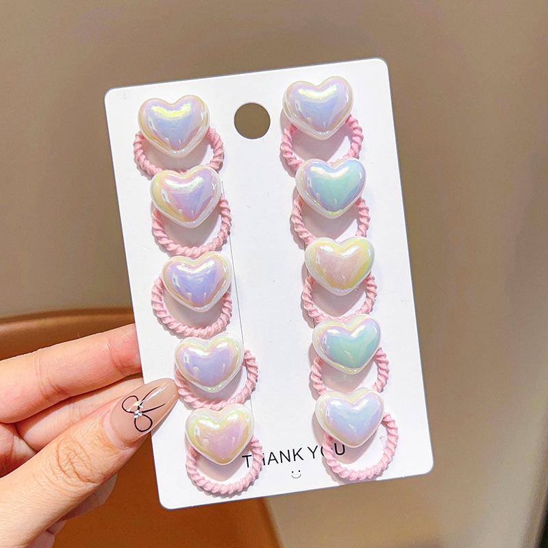 

10Pcs Elastic Rubber Bands Ponytail Headwear Hair Accessories Kids Children Kids Accessories Cute Hair Ropes Set for Girls
