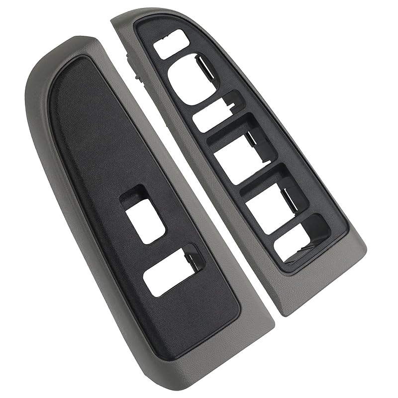 Window Control Switch Bezel Cover For Driver & Passenger Door Panel Compatible With Chevy Silverado, GMC Sierra 1500 2500 HD 3500 Door Switch Panel