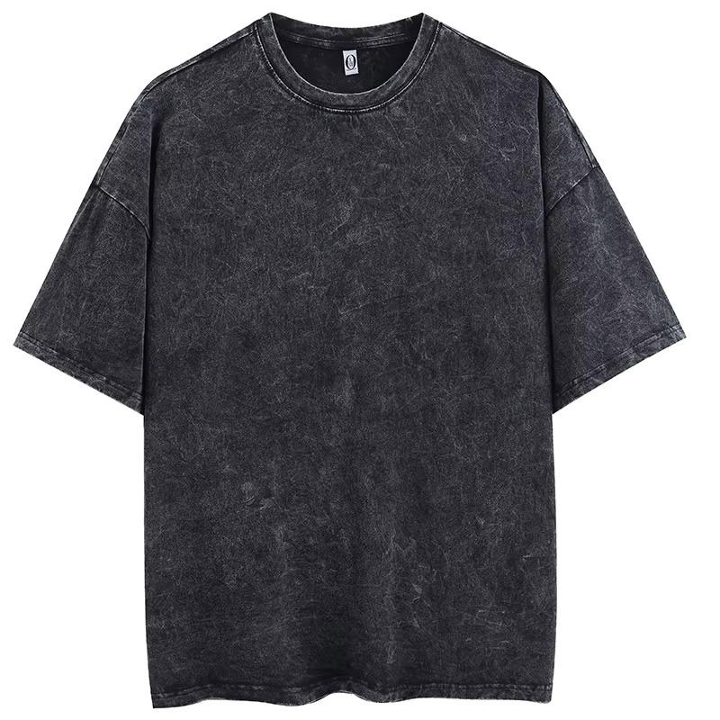 Herrenmode Bedrucktes Retro Gewaschenes T-Shirt 2026 Neue Ankunft Bedruckter Rundhals Kurzarm Sommerurlaub Reise Lässiges Oberteil