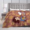 Snoopys Cookie Sharing Bond Knitted Blanket Flannel Throw Blanket Bed Sofa Portable Ultra-Soft Warm Bedsprea,