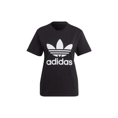 adidas Originals Adicolor Classics Trefoil Logo Print Short Sleeve T-Shirt Women Tops Black IK4035