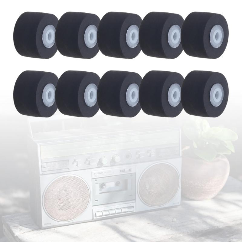 10pcs Belt Pulley Rubber Pressure Recorders Cassette Deck Pinch Roller Tape Player Pulley Wheel 10mm