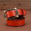 Genuine Womens Leather Belt Simple Design Alloy Buckle Casual Formal Attire