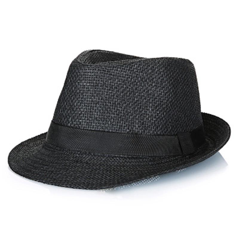 Frühling Sommer Eltern Kind Leinen Stroh Atmungsaktive Kappe Herren Reise Sonnenschutz Band Dekoration Sonnenschutz Jazz Hut Sonnenhut F58