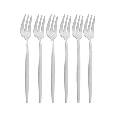 6Pcs Fruit Fork Luxury Flat Handle Stainless Steel Rose Gold Matte Cake Forks Lovely Mini Fork Used For Cake In Party Fork Restaurant