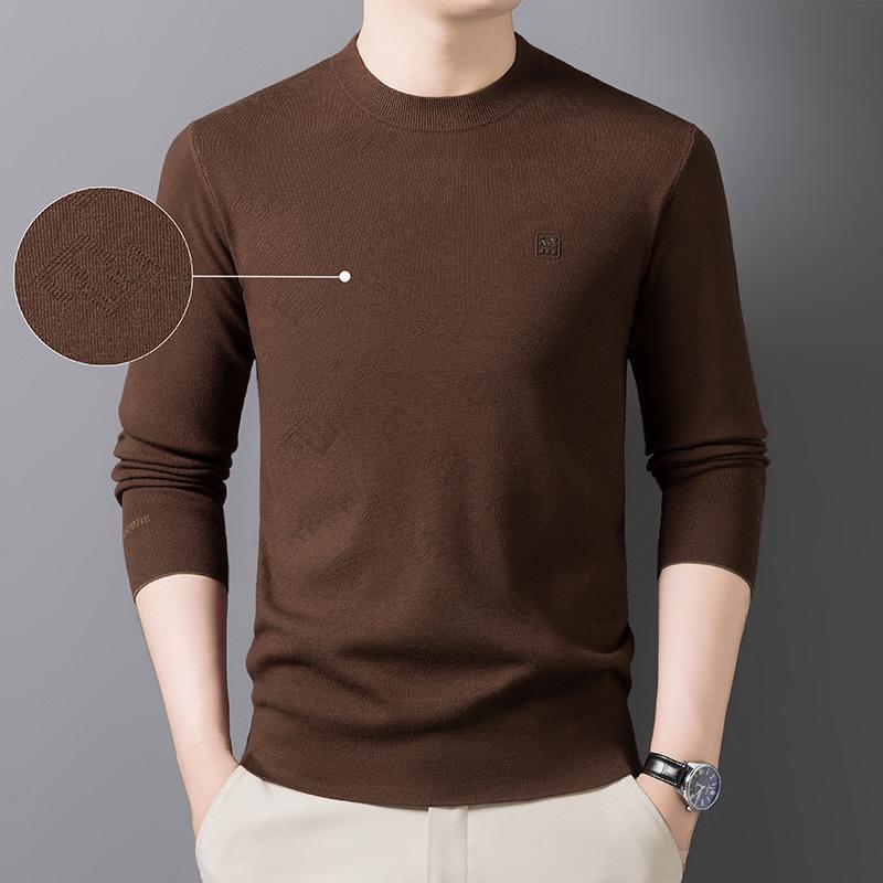 Maglione Jacquard da Uomo a Filo Fine - Collezione Autunno/Inverno 2025, Girocollo, Lavorazione a Maglia Comoda ed Elastica