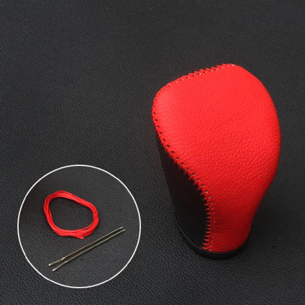 Leather for Volkswagen VW Tiguan L MK2 2017 -  Car Gear Head Shift Knob Cover Gears Collars Car-styling