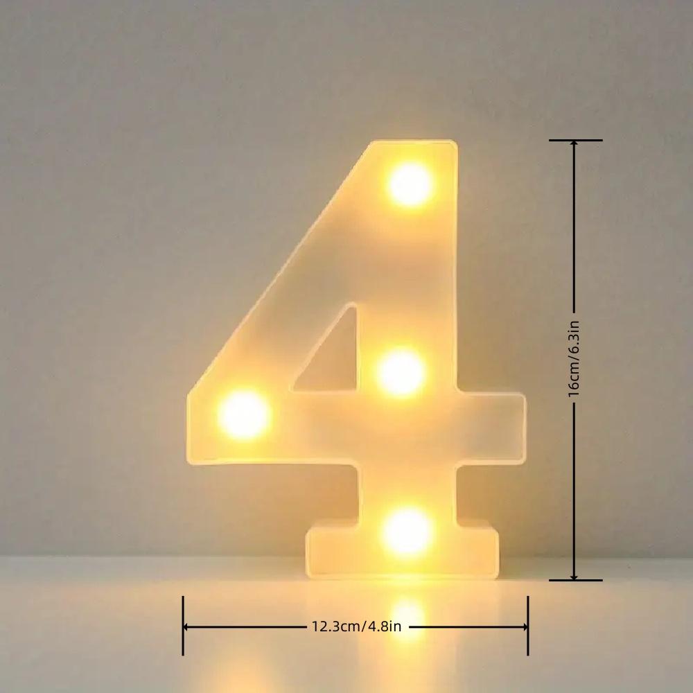 1PC LED Alphabet&Number Lights For Home,Wedding,Proposal,Birthday,Party,Photo Prop, Battery Powered White Decorative Night Light
