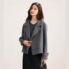 TERRE BLEUE Women's Wool Blend Lapel Coat