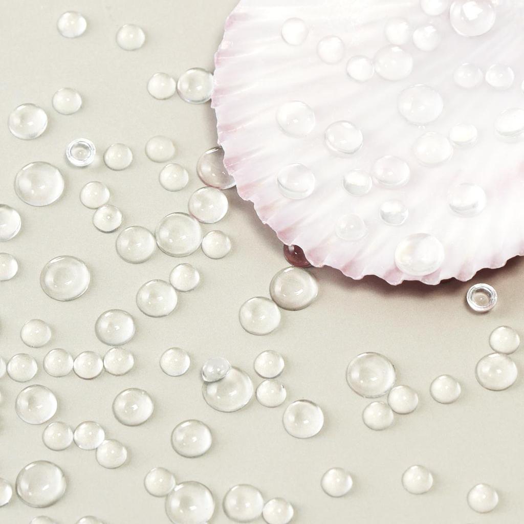 300Pcs Mermaid Rhinestones Clear Nail Art Decoration Mix Size 3D Nails Charms Flat Half Round Beads Summer Manicure Accessories