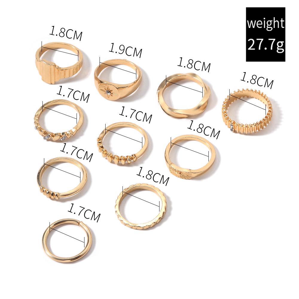 Finger Rings for Women Personality Band Stack Ring Geometric Stripe Chunky Ring for Women Ladies