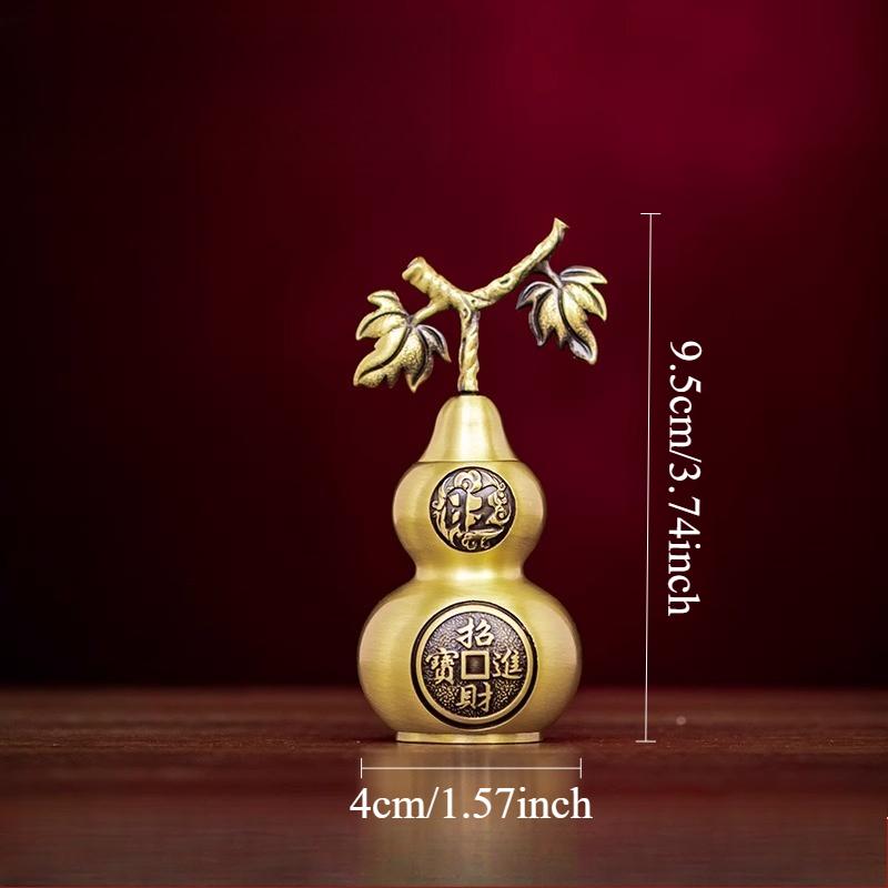 1pc Metal Wealth Attracting Gourd Ornament Openable Gourd Home Decoration Hollow Gourd Ornament Chinese Style Metal Statue