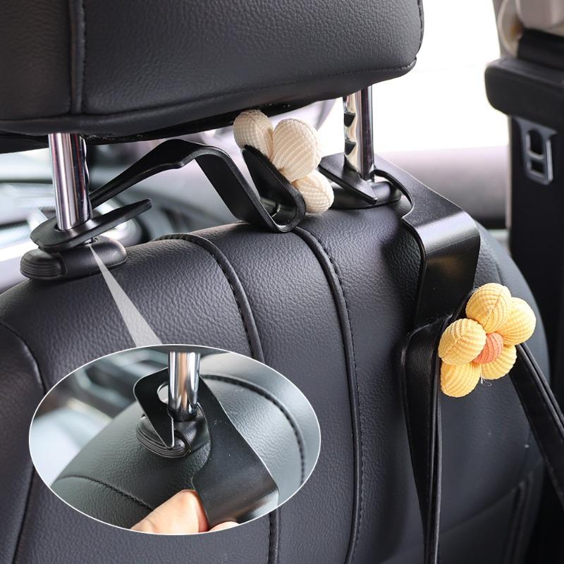 Multi-functional Car Seat Headrest Hooks Cute Floral Backrest Creative Storage Hooks Car Decor Auto Interior Accessories