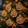 Transparent Holiday Hanging Spheres Glowing Christmas Story Ornament Light-Up Ball Decor with Warm LED Light Acrylic Charms Mini Scene 3D