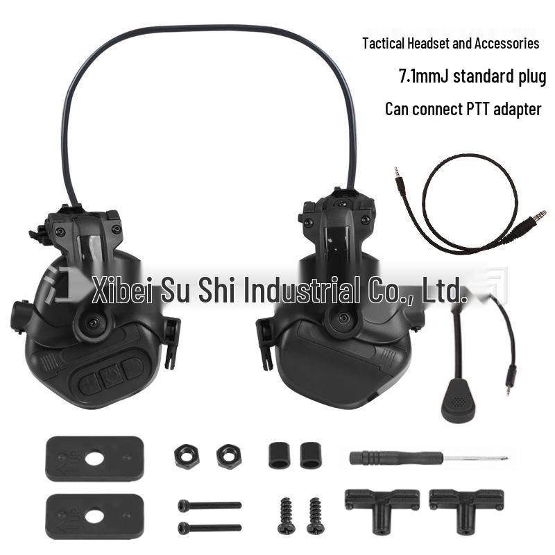Tactical Fast Helmet Headset with Curved Bracket for Outdoor Sports Communication