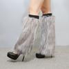 Plush Leg Warmers for Women Soft Furry Boot Toppers Ribbed Elastic Top Fuzzy Leg Covers Winter Accessory Party Costume