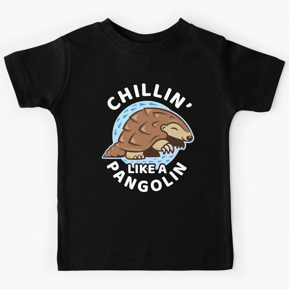 Kawaii Pangolin Kids Teens Design - Chillin Like A Pangolin Kids T-Shirt 120
